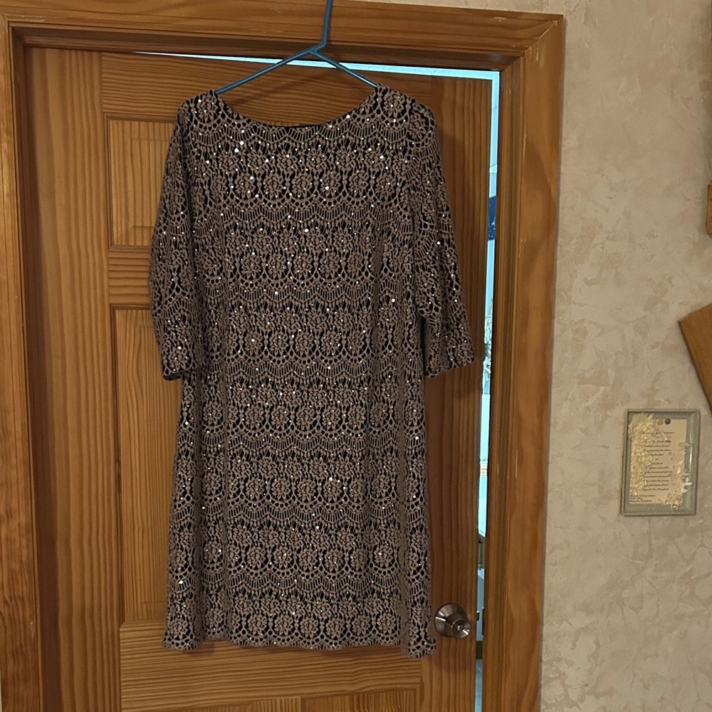 Jessica Howard Black Lace Long Sleeve Dress